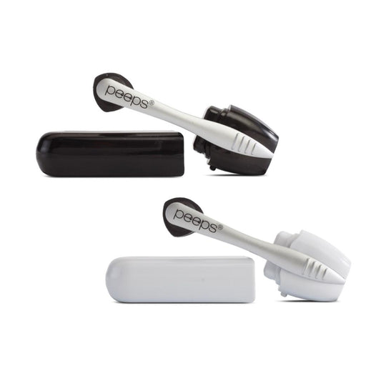 Peeps Set of 2 Eyeglass Cleaners Black and White banner