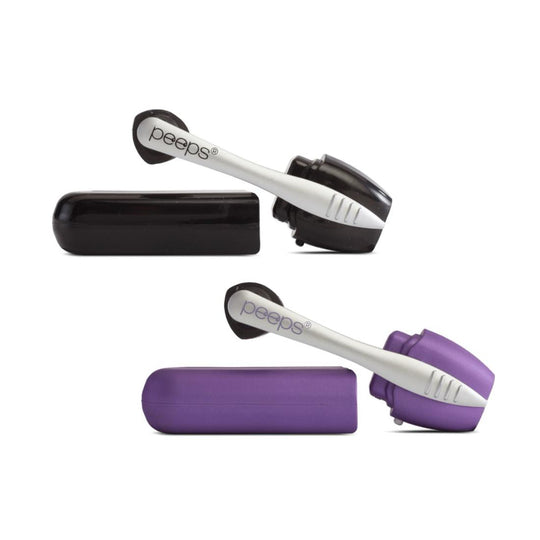 Peeps Set of 2 Eyeglass Cleaners Black and Purple banner