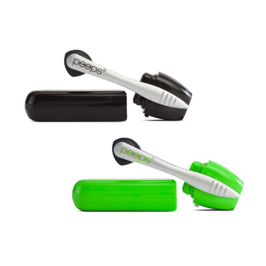Peeps Set of 2 Eyeglass Cleaners Black and Green banner