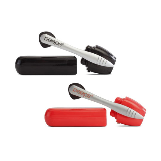 Peeps Set of 2 Eyeglass Cleaners Black and Red banner