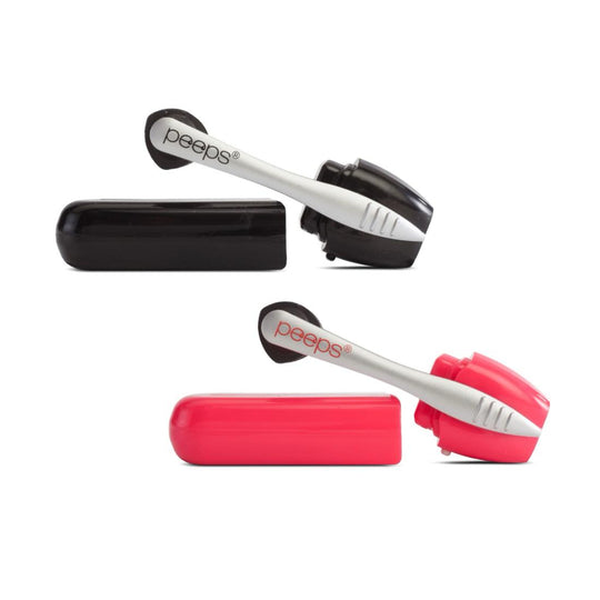Peeps Set of 2 Eyeglass Cleaners Black and Pink banner